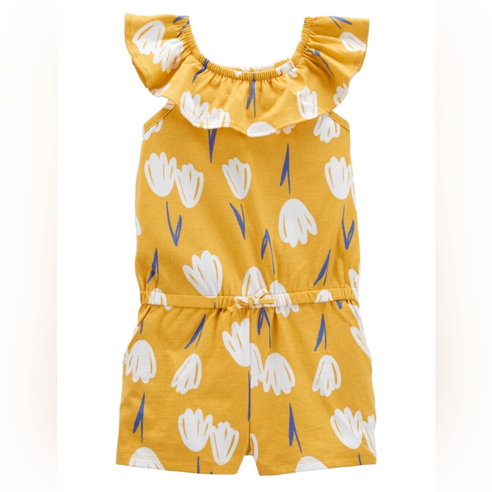 Carter's Mustard Yellow Tulip Ruffle Romper - Size 5T